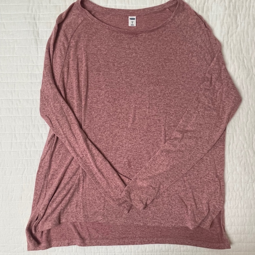 Old Navy Luxe Knit Split Hem Long Sleeve Shirt